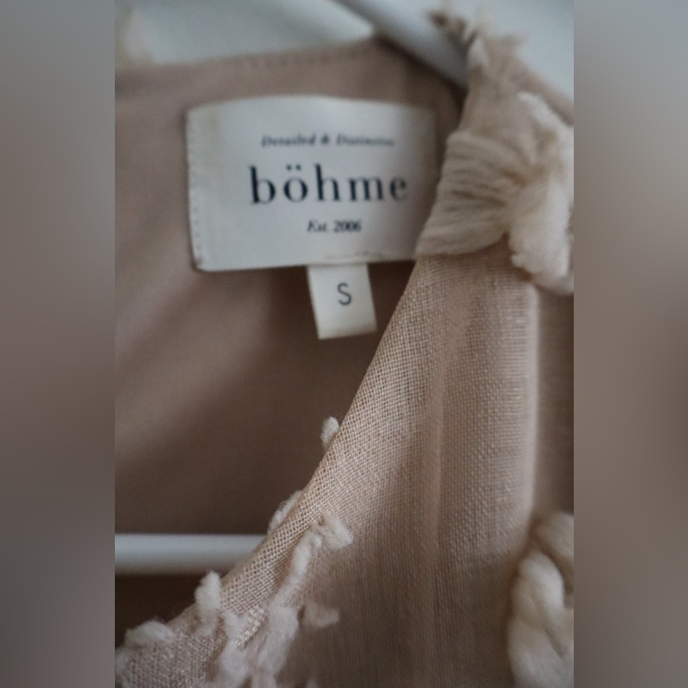 Böhme Textured Pom Pom Blouse | Romantic Sheer Top | Size S - Picture 4 of 6